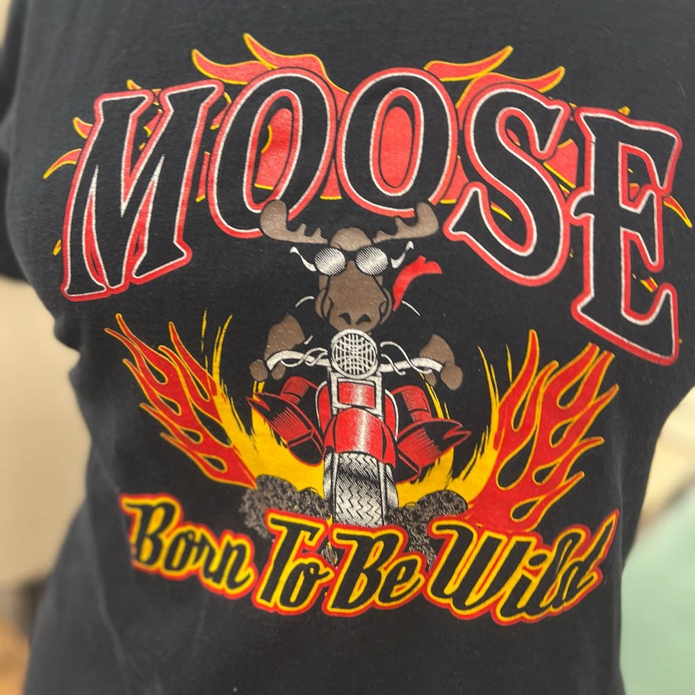 Vintage Moose Biker Tee L